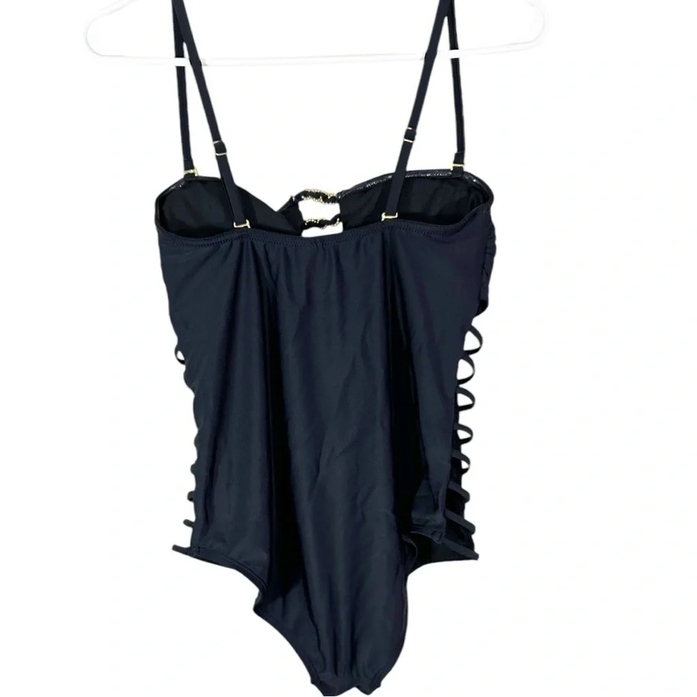 🌸Cyn & Luca Black Strapless One Piece Swimsuit- Size M